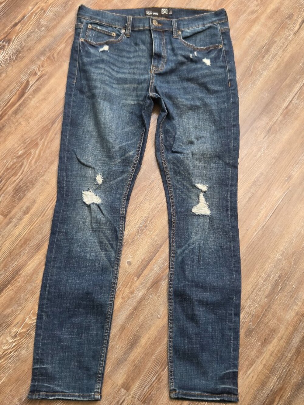 RSQ Seattle Skinny Taper Jeans size 31/32 Men Distress Blue
